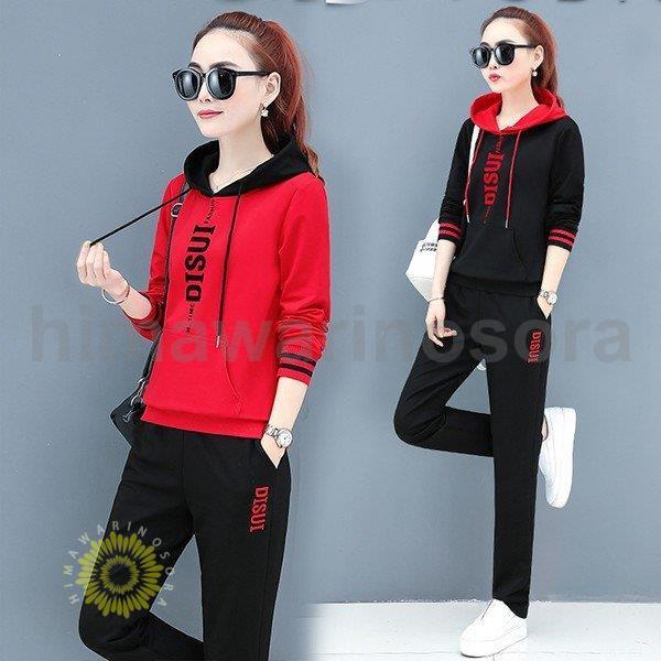 ジャージ レディース 上下 セット 長袖 春秋 2点セット セットアップ 40代 パーカー 長ズボン...