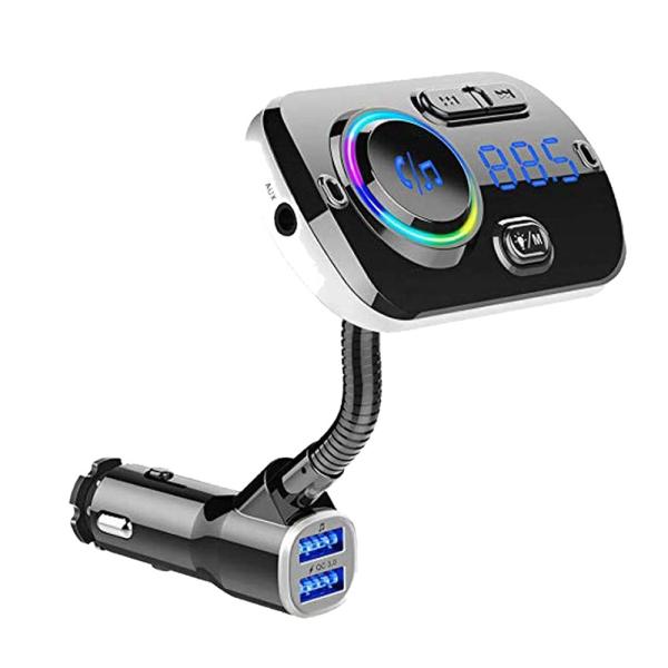 FMトランスミッター Bluetooth5.0 車載FMトランスミッターSiri Google 7色...