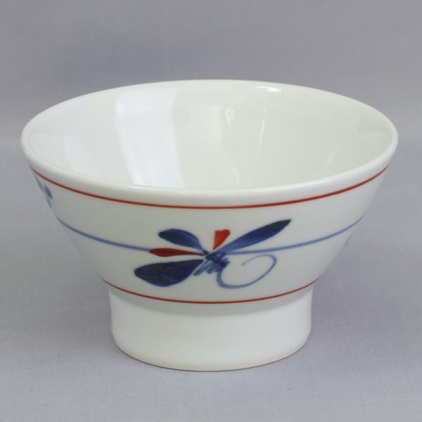 愛媛県指定無形文化財　伝統工芸品　砥部焼 千山窯 くらわんか茶碗（大）赤線とんぼ　※砥部焼 11,0...