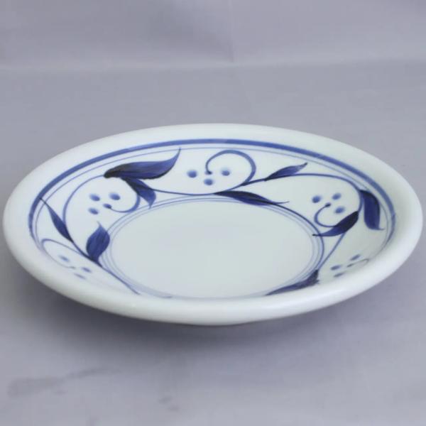 愛媛県指定無形文化財　伝統工芸品　砥部焼 千山窯 7寸玉皿　三ッ紋唐草　※砥部焼 11,000円以上...