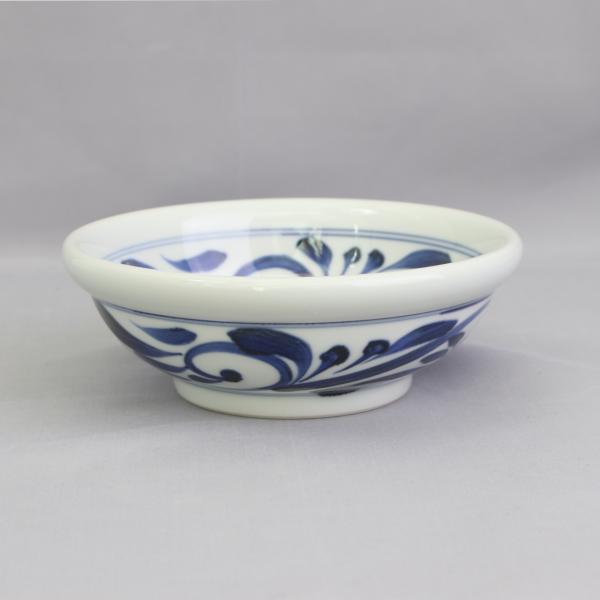 愛媛県指定無形文化財　伝統工芸品　砥部焼 千山窯 玉ぶち鉢（中）唐草　※砥部焼 11,000円以上購...