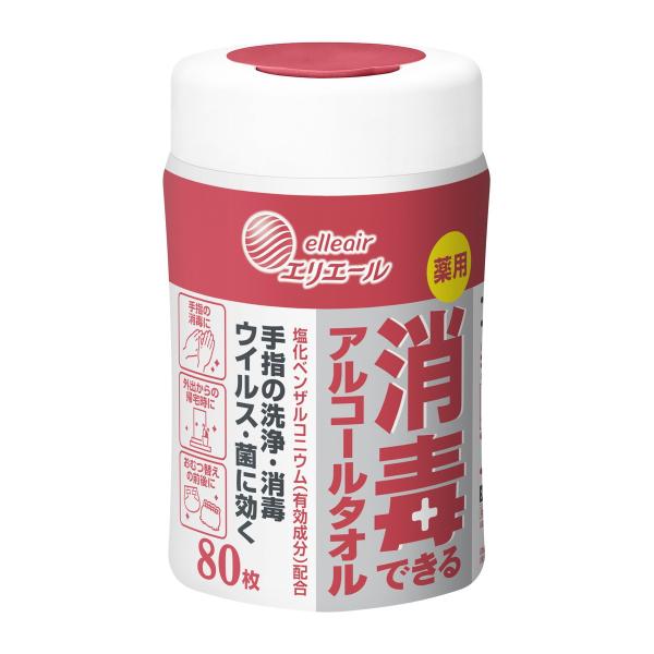 エリエール 薬用消毒できるアルコールタオル 80枚