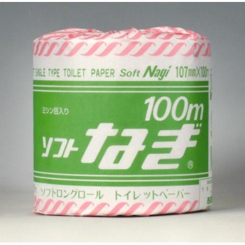 西日本衛材 ソフトなぎ 100M ソフトロングロール トイレットペーパー 107mm 1ロール シン...