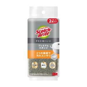 3M スコッチブライト プレミアム スポンジ 2個入の商品画像