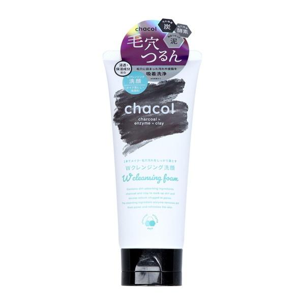熊野油脂 chacol チャコール炭 &amp; 酵素 Wクレンジング 洗顔フォーム 130g
