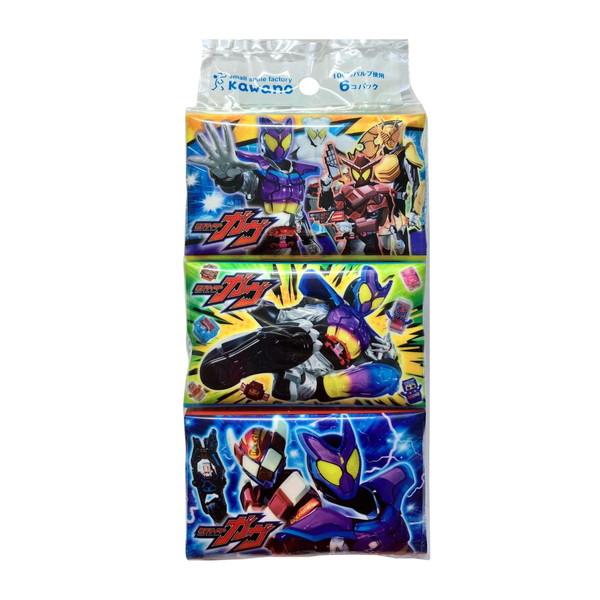 【送料無料・まとめ買い×5個セット】河野製紙 仮面ライダーガヴ ミニポケットティシュ 6コパック