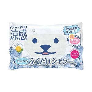 (まとめ買い×10個セット)ときわ商会 ひんやり ふくだけ シャワー 10枚入 (送料無料)