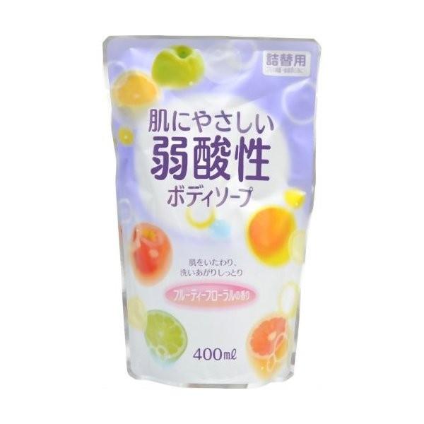 【お一人様1個限り特価】弱酸性ボディソープ フルーティーフローラルの香り 詰替用 400ml