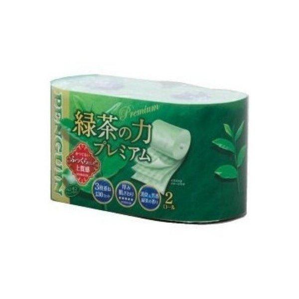 【お一人様1個限り特価】丸富製紙 ペンギン 緑茶の力プレミアム 3枚重ね 20m×2ロール ( トイ...