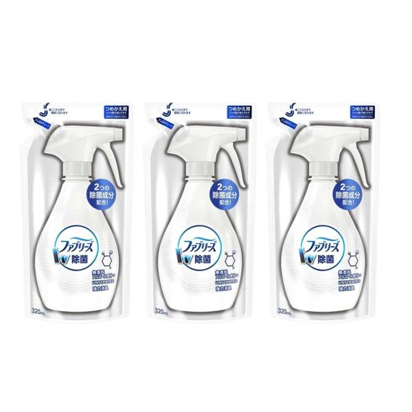 【送料無料・まとめ買い×３】P&amp;G ファブリーズ Ｗ除菌 無香料 アルコール成分入り 詰替え用 32...