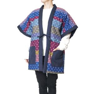 【ひめか】綿入りやっこ 日本製 どてら 久留米 ランダム切り替え 13750 カラフルランダム