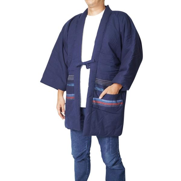 【ひめか】はんてん 日本製 久留 米手づくり半纏　綿入れはんてん 紺9601