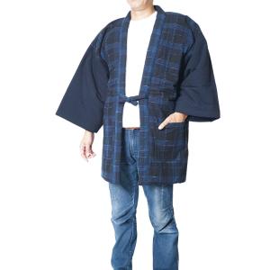 【ひめか】はんてん メンズ どてら 日本製 綿入り はんてん 大錦 955　紺