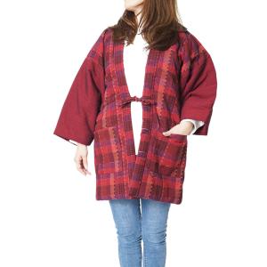 【ひめか】はんてん メンズ どてら 日本製 綿入り はんてん 大錦 955　赤