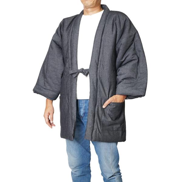 【ひめか】はんてん メンズ 綿入れ 半天 丹前 どてら 綿入り 半纏  デニム 大きいサイズ 布団 ...