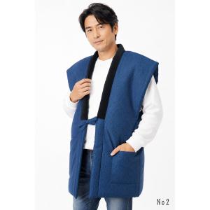 ポンチョ 袖無し メンズ 綿入り はんてん 日...の詳細画像4