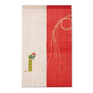 洛柿庵 N-293 ろうけつ染めのれん「萩月」秋 メーカー直送品 ※他