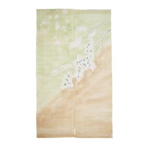 暖簾-のれん 麻100% 桜緑ぼかし n-1026の商品画像
