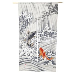 暖簾 のれん 85X170cm「森の七福ろう 秋の夕暮れ」2452 日本製