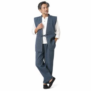 袖なし ポンチョ メンズ 刺し子 陣羽織 綿入...の詳細画像3