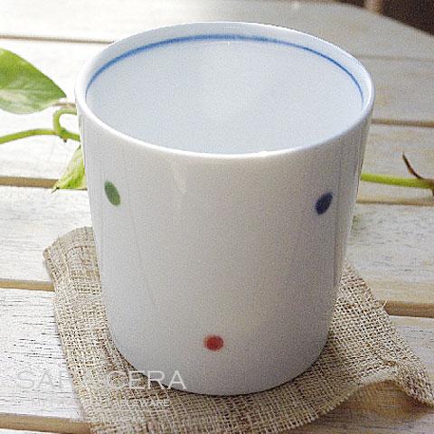 生活応援価格！有田焼 波佐見焼 色水玉 そば猪口 カップ(お取り寄せ商品 欠品時約1ヶ月程度)