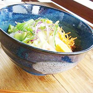 和食器 冷やしとろろうどん 瑠璃色どんぶり 丼 和の器 和食器 そば 蕎麦 ソバ 十六夜 藍色雲海(欠品時約1ヶ月程度)