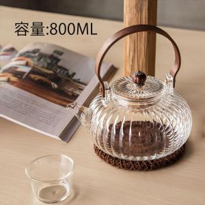 ティーポット ガラス茶壺 800ML 手作り 耐熱ガラス ガラス製ポット