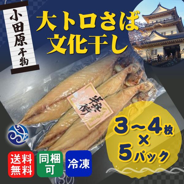 干物 大トロ さば文化干し 3〜4枚入 5パックセット サバ 鯖 干物セット 自宅用 おかず 小田原...