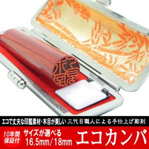 印鑑 実印 はんこ エコ印鑑 彩樺 レッド 赤 ケース付 印鑑セット 16.5mm / 18mm ハンコ 印鑑作成 銀行印 男性 女性 爆買