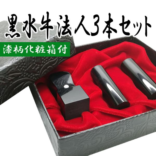 印鑑 法人 会社印 はんこ 黒水牛 3本セット 会社設立 Cセット 会社 代表印 銀行印 法人印 代...