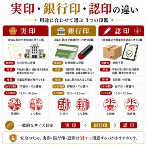 印鑑 実印 黒水牛印鑑 18mm ケース付 印...の詳細画像5