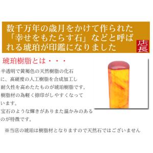 印鑑 実印 銀行印 琥珀 樹脂 こはく 12 ...の詳細画像2