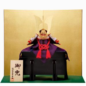 五月人形 兜飾り 紺糸威三ツ鍬形之兜 13号 造形甲冑力石 : 人形の館