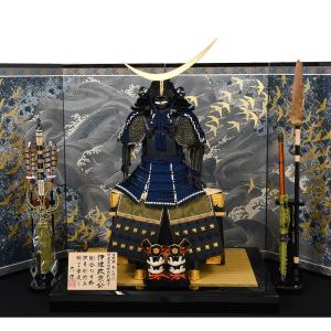 五月人形 鎧 1/3伊達政宗鎧飾 四曲鶴波屏風...の詳細画像4