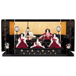 ひな人形☆二段五人飾り H2−19x2☆横幅58*奥行35*高さ