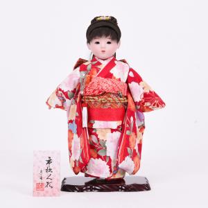 市松人形 松寿作 特選友禅 桜 水色 ひな祭り : 雛人形 五月人形