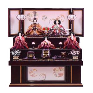 ひな人形 芥子 引出し収納三段 五人飾り 黄櫨染御袍 送料無料｜hina-ishikura