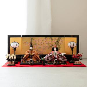 梅印 】 ミニ金屏風 三曲 中幅34cm×高さ16.5cm 屏風 金屏風 びょうぶ