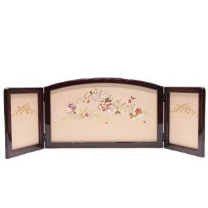 アウトレット品 雛人形屏風単品 10号祇園屏風 春慶塗刺繍マリ倫光ピンクG