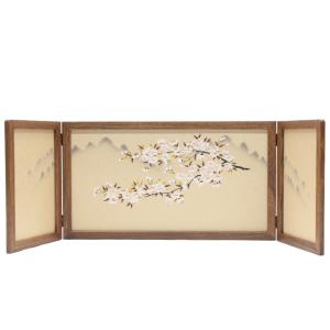 アウトレット品 雛人形屏風単品 12号華屏風 古代塗友禅桜倫光G 21ya1065 A-71sb｜hinaningyou