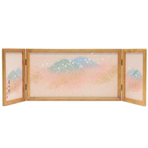 アウトレット品 雛人形三月屏風 屏風のみ 11号 御所車 螺鈿 黒塗 三曲