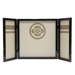 アウトレット品 五月人形屏風単品 三曲屏風 13号 丸に横木瓜家紋入り