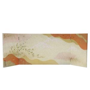 アウトレット品 雛人形三月屏風 屏風のみ 11号 御所車 螺鈿 黒塗 三曲