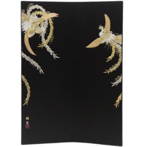アウトレット品 五月人形屏風単品 23号五月二曲屏風 勇気 手描盛上龍虎