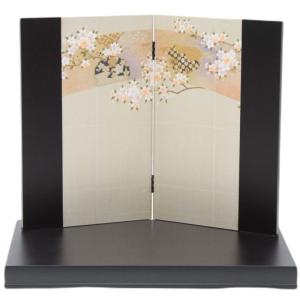 アウトレット品 雛人形平飾台 屏風・台セット 22号 黒エンボス平台 本