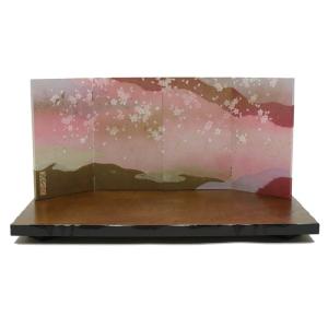 アウトレット品 雛人形 屏風台 台屏風セット 55cm 和み平台 金 上台付