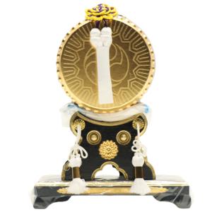 五月人形用 三品揃（軍扇 陣太鼓 陣笠）富士山水 20号 敷物セット 端午