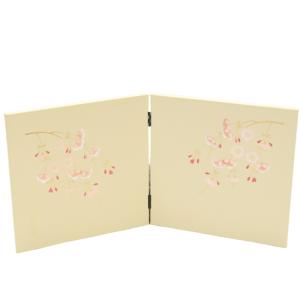 アウトレット品 屏風 単品 29cm 桜 二曲屏風 黒 24a-ya-0228 : さくら