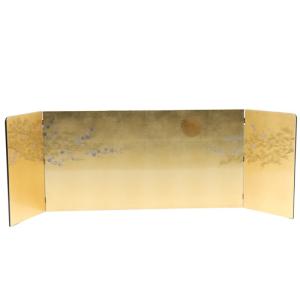 アウトレット品 屏風単品 三曲屏風 16号 ゴールド 月に松梅 レトロ アートスタンド 26a-ya-0916