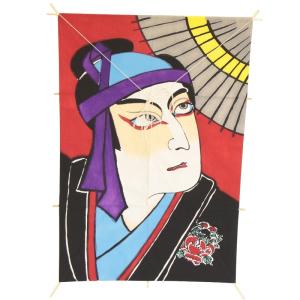 インテリア 手描き和凧 新中角凧 約縦58×横42cm ワ-6レ 武者絵 豊臣